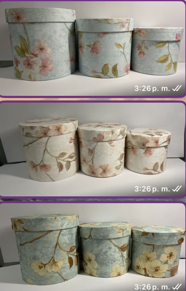 SET DE CAJA REDONDA 3 PCS FLORIADA