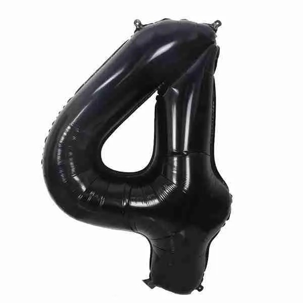 Y3L4270-4 GLOBO METALICO NUMERO 4 NEGRO 32''