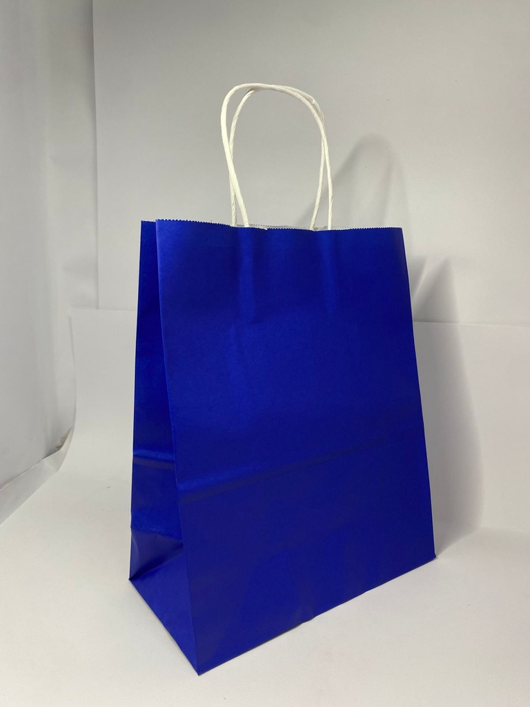 BOLSA KRAFT "L" AZUL REY PAQ.12