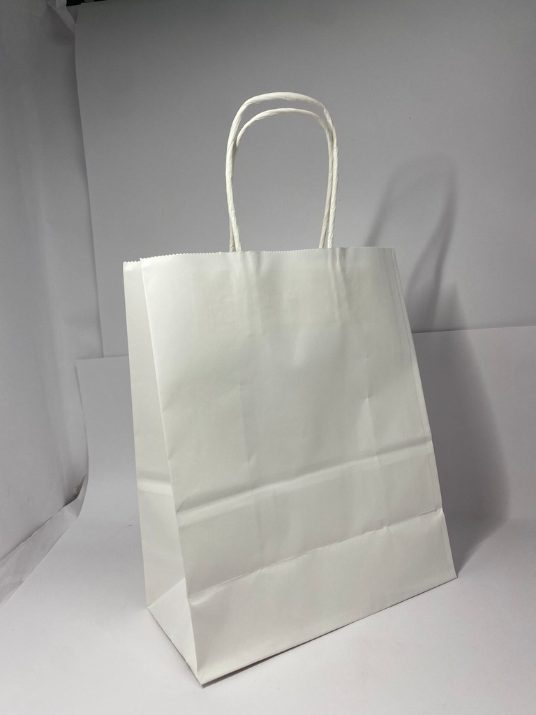 BOLSA KRAFT "M" BLANCA PAQ.12