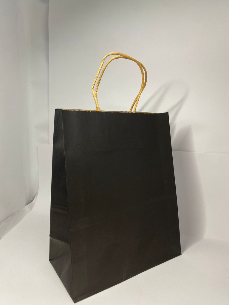 BOLSA KRAFT "M" NEGRA PAQ.12