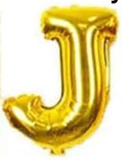 GLOBO LETRA J 16 PULGADAS DORADO