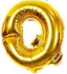 GLOBO LETRA Q 16 PULGADAS DORADO