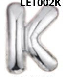 GLOBO LETRA K 16 PULGADAS PLATEADO