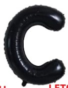 GLOBO LETRA C 16 PULGADAS NEGRO
