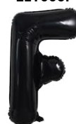 GLOBO LETRA F 16 PULGADAS NEGRO
