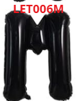 GLOBO LETRA M 16 PULGADAS NEGRO