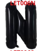 GLOBO LETRA N 16 PULGADAS NEGRO