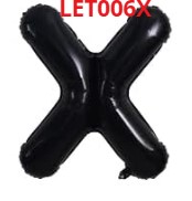 GLOBO LETRA X 16 PULGADAS NEGRO