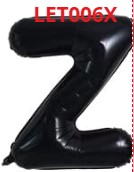 GLOBO LETRA Z 16 PULGADAS NEGRO