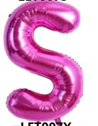 GLOBO LETRA S 16 PULGADAS ROSADO