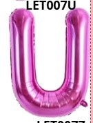 GLOBO LETRA U 16 PULGADAS ROSADO
