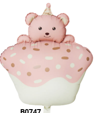 GLOBO OSO CUPCAKE ROSADO
