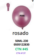 Globos Metalicos 50 piezas/bolsa 12" ROSADA