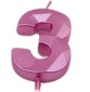 CANDELAS ROSADO DE NUMEROS 7cm