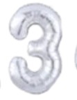 Globos Plateado Números de 40 pulgadas