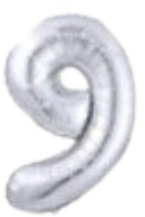 Globos Plateado Números de 16 pulgadas