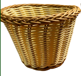 [TF-5729] Canasta Plástica Crema c/Café 15x10x11 cm