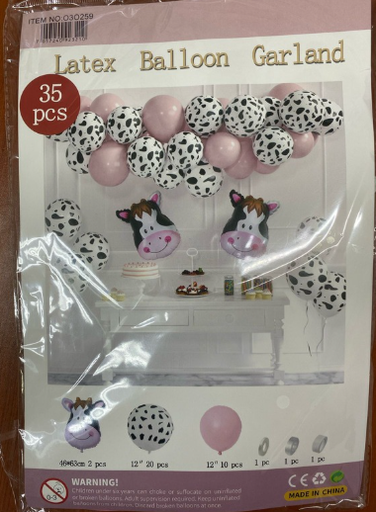 [O30259] BOUQUET GLOBOS VACA LOLA (35PCS)