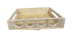 [RTM-051] Bandeja de madera corazones