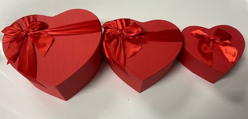 [O3X509] SET 3 CAJAS CORAZON ROJO