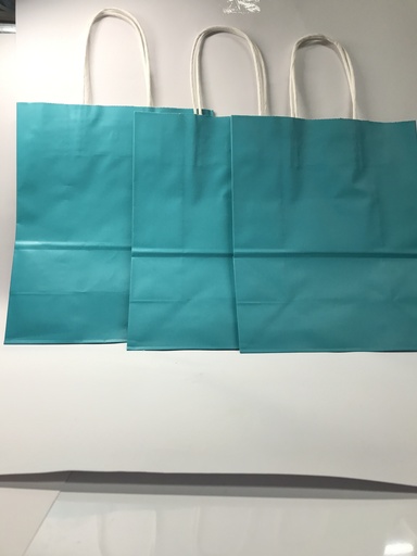 [TF-8034] TF-8034 TF-8033 BOLSA KRAFT "M" TURQUEZA PAQ.12