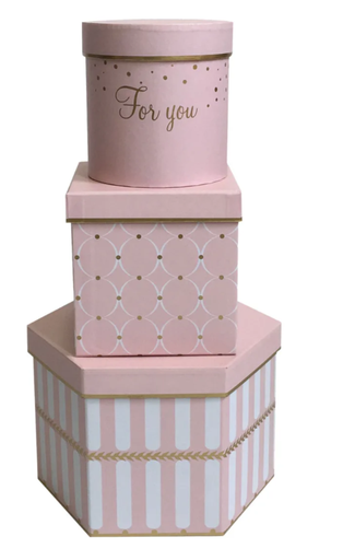 [MU-1370] Set de 3 cajas rosadas