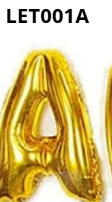 [LET001A] GLOBO LETRA A 16 PULGADAS DORADO