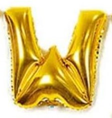 [LET001W] GLOBO LETRA W 16 PULGADAS DORADO