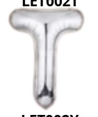 [LET002T] GLOBO LETRA T 16 PULGADAS PLATEADO