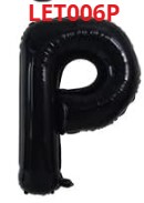 [LET006P] GLOBO LETRA P 16 PULGADAS NEGRO