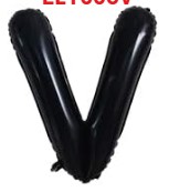 [LET006V] GLOBO LETRA V 16 PULGADAS NEGRO