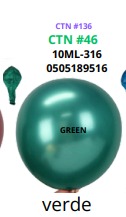 [10ML-316] Globos Metalicos 50 piezas/bolsa 18"
