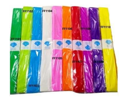 [FF1111] PAPEL CREPE 50x78cm 10 PIEZAS POR BOLSA DE UN SOLO COLOR