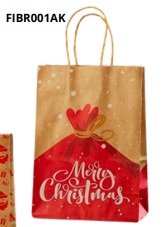 [FIBR001AK] BOLSAS DE REGALO NAVIDAD KRAFT PEQUEÑAS 20 PIEZAS/BOLSA 21x15x8cm