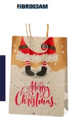 [FIBR003AM] BOLSAS DE REGALO NAVIDAD KRAFT GRANDES 20 PIEZAS/BOLSA 32x26x12cm