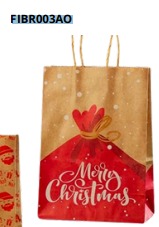 [FIBR003AO] BOLSAS DE REGALO NAVIDAD KRAFT GRANDES 20 PIEZAS/BOLSA 32x26x12cm