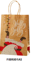 [FIBR003AS] BOLSAS DE REGALO NAVIDAD KRAFT GRANDES 20 PIEZAS/BOLSA 32x26x12cm