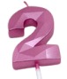 [FICND001-2] CANDELAS ROSADO DE NUMEROS 7cm