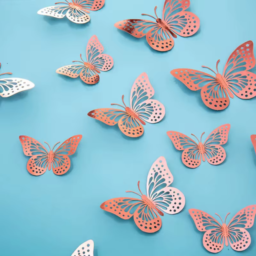 [HDS-8] Mariposa- 12 por paquete rose gold