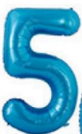 [n32-007N5] Globos Azul Números de 32 pulgadas