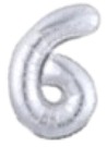 [N40-002P6] Globos Plateado Números de 40 pulgadas