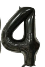 [N40-003N4] Globos Negro Números de 40 pulgadas