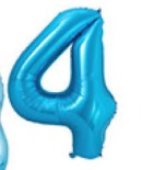 [N40-005N4] Globos Azul Números de 40 pulgadas