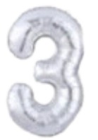 [MU-1187-P3] Globos Plateado Números de 16 pulgadas