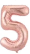 [MU-1187-G5] Globos Rose Gold Números de 16 pulgadas