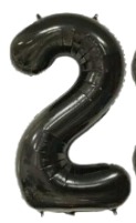 [MU-1187-N2] Globos Negro Números de 16 pulgadas