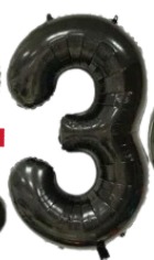 [MU-1187-N3] Globos Negro Números de 16 pulgadas