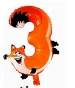 [NU-009AN3] Globos de Animales Números de 16 pulgadas