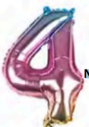 [NU-MC001-4] Globos Números de 16 pulgadas